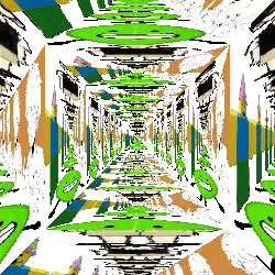 Hallway With Green Circle 'A Sticker