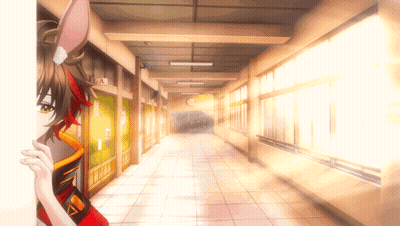 Hallway With Sign Saying A GIF