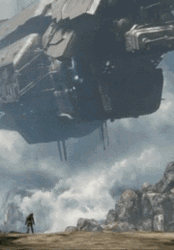 Halo 4 Master Chief Walking Mountain GIF