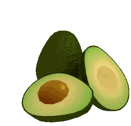 Halved Avocado With Yellow Center Sticker