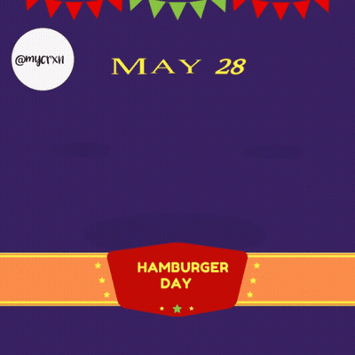 Hamburger Day Poster May 28 GIF
