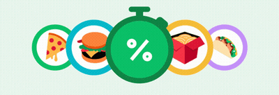 Hamburger Pizza Taco Box Of Noodles Timer In Circles GIF