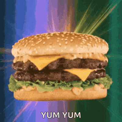 Hamburger Saying Yum Yum GIF