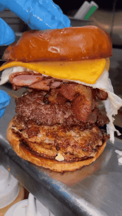 Hamburger With Bacon And Cheese GIF