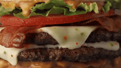 Hamburger With Bacon And Cheese Close Up GIF