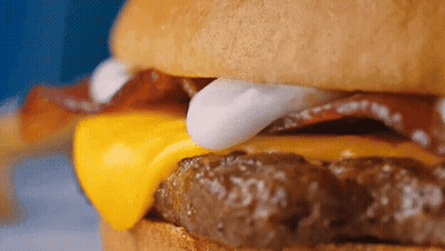 Hamburger With Cheese Bacon And French Fries GIF