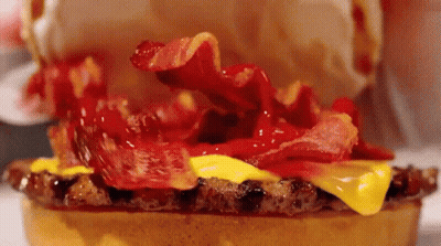 Hamburger With Cheese Bacon Ketchup And Mustard GIF