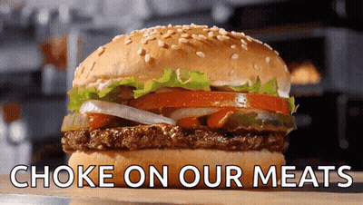 Hamburger With Choke On Our Meats GIF