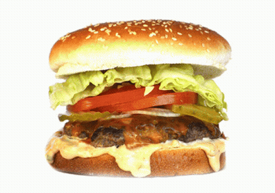 Hamburger With Lettuce Tomato And Pickles GIF