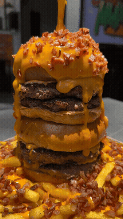 Hamburger With Lettuce Tomato Onions Cheese GIF