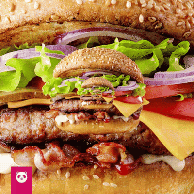Hamburger With Panda Logo GIF