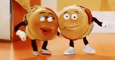 Hamburgers With Arms And Legs Dancing GIF
