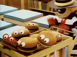 Hamburglar Filing Hamburgers GIF