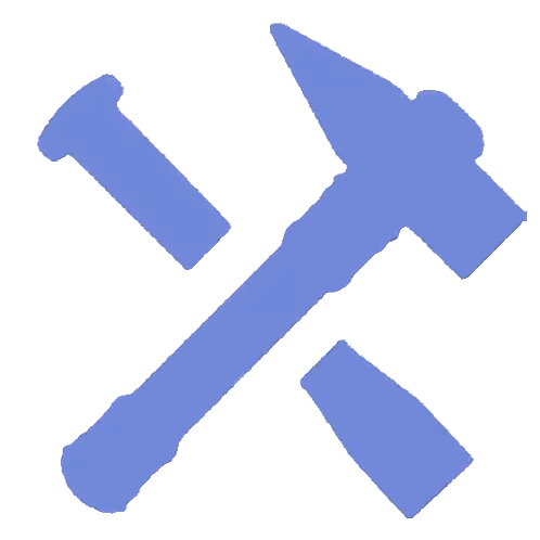 Hammer And Nails Crossed In Blue Sticker