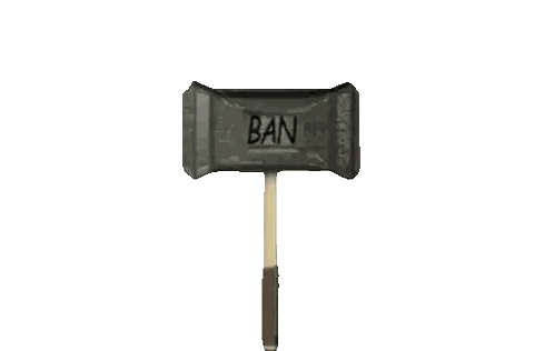 Hammer With Ban Sign Sticker