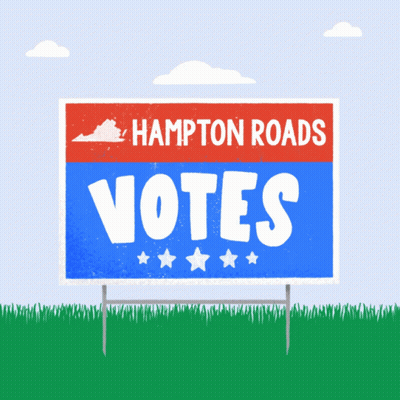 Hampton Roads Votes Sign In Grassy Field GIF
