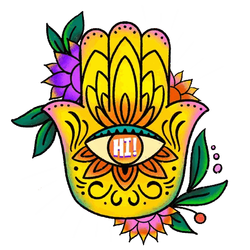 Hamsa Hand With Eye Saying Hi Sticker