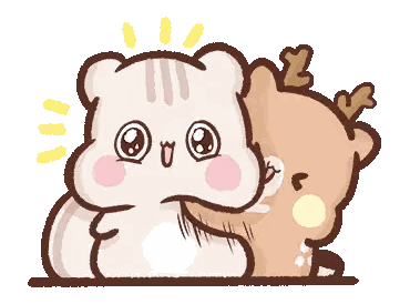 Hamster And Deer Cartoon Sticker