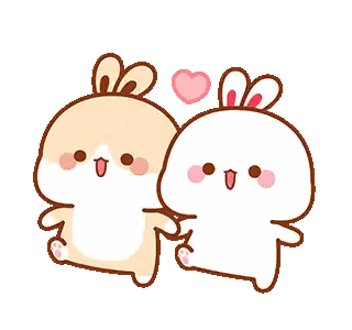 Hamster And Rabbit Hugging Sticker