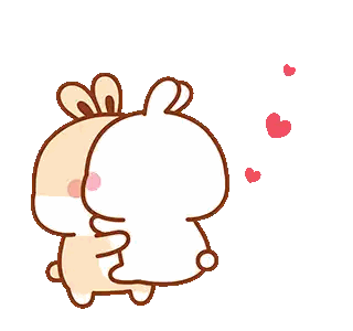 Hamster And Rabbit Hugging Sticker