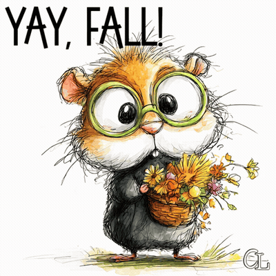 Hamster Holding Basket Of Flowers Yay Fall GIF