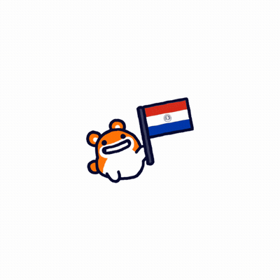 Hamster Holding Paraguay Flag GIF