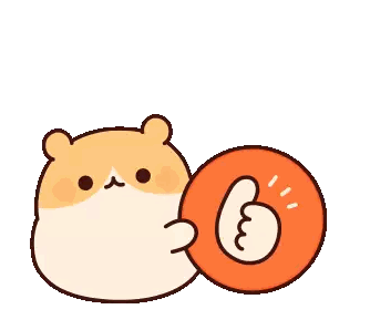 Hamster Holding Thumbs Up Circle Sticker