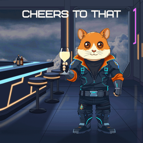 Hamster Holding Wine Cheers GIF