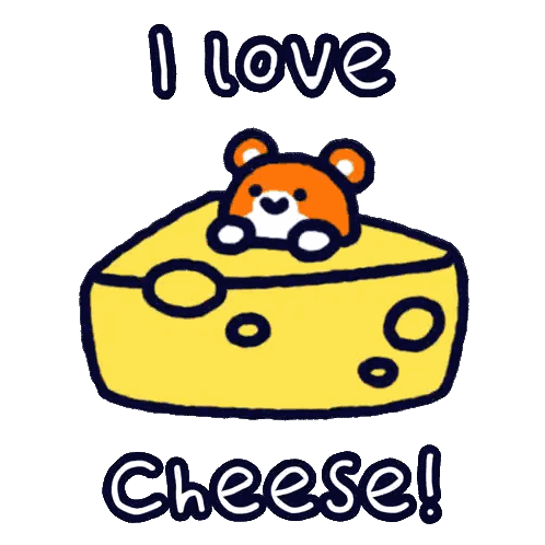Hamster In Cheese Saying I Love Cheese Sticker