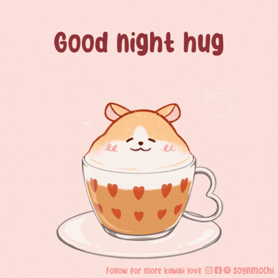 Hamster In Coffee Cup Good Night Hug GIF