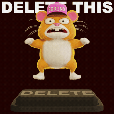 Hamster In Pink Hat Saying Grind GIF