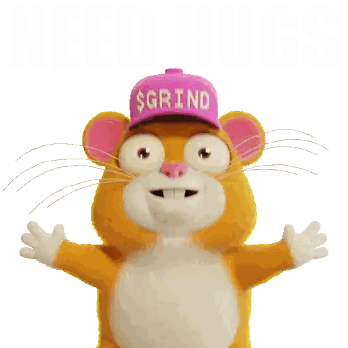 Hamster In Pink Hat Saying Grind Sticker