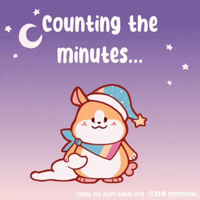 Hamster In Sleep Cap Counting The Minutes GIF