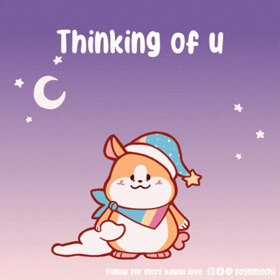 Hamster in Sleep Cap Thinking of U