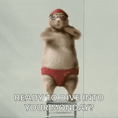 Hamster In Swim Cap And Goggles On Ladder GIF