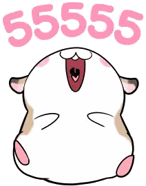 Hamster Mouth Open 5555 Sticker