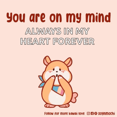 Hamster Pink Hearts You On My Mind Forever In My Heart GIF