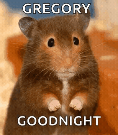Hamster Saying Gregory Goodnight GIF