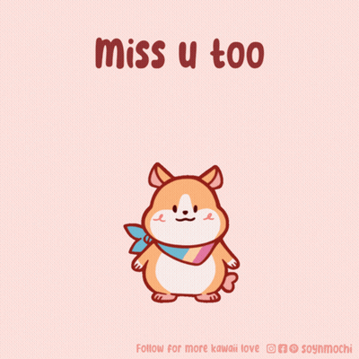 Hamster Saying Miss U Too GIF