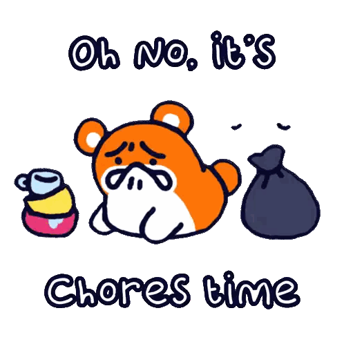 Hamster Saying Oh No Chores Time Sticker