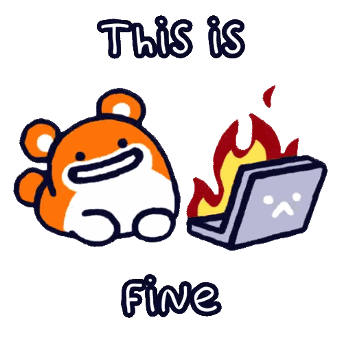 Hamster Sitting Next To Burning Laptop Sticker
