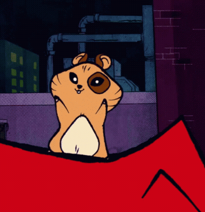 Hamster Sitting On Red Arrow GIF