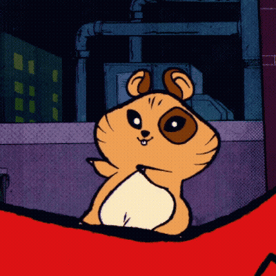 Hamster Sitting On Red Blanket GIF