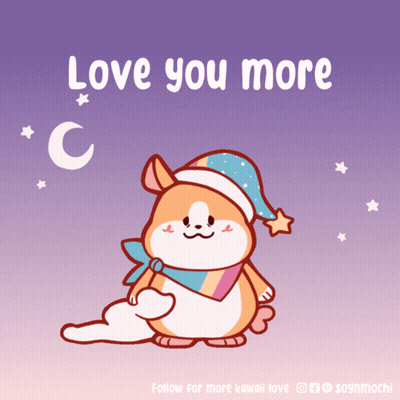 Hamster Sleep Cap Saying Love You More GIF