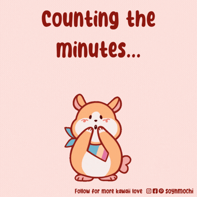 Hamster Surrounded By Hearts Counting The Minutes GIF