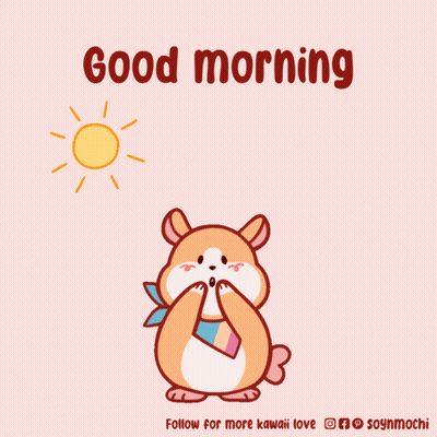 Hamster Surrounded By Hearts Saying Good Morning GIF