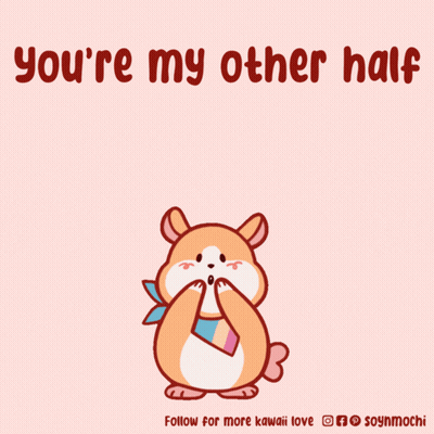 Hamster Surrounded By Hearts You're My Other Half GIF