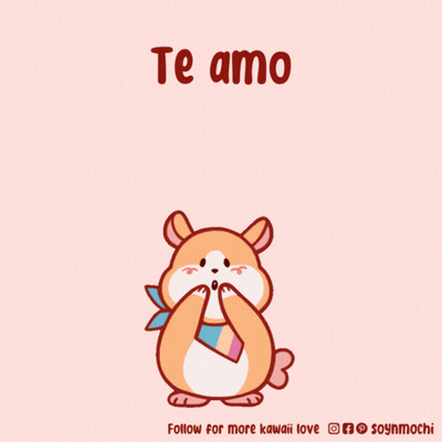 Hamster Surrounded By Pink Hearts Te Amo GIF