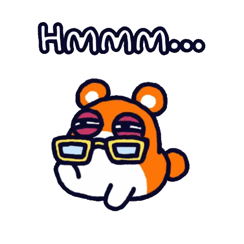 Hamster Wearing Glasses Hmm Sticker