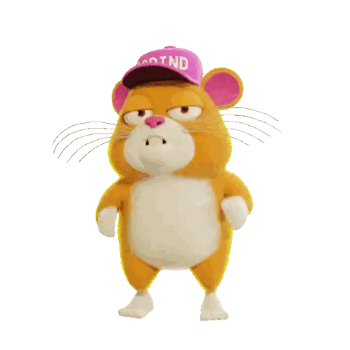 Hamster Wearing Pink Grind Hat Sticker
